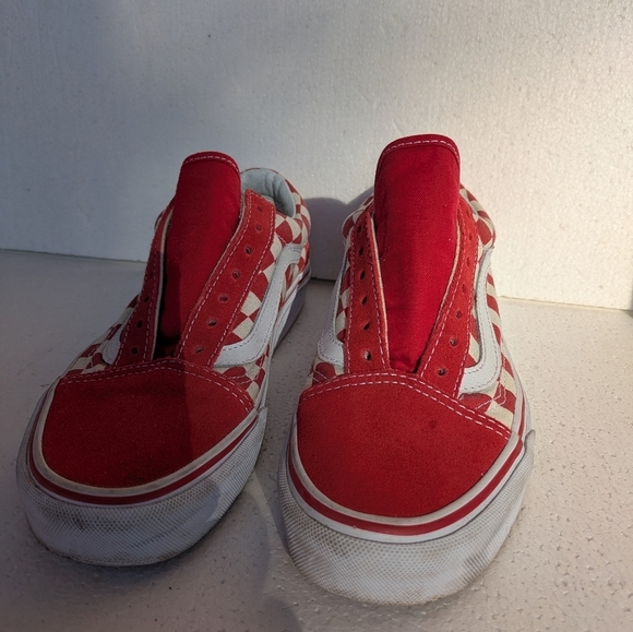 Vans Ol Skool low suede w red and white checks, used good condition - Picture 2 of 6